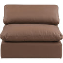 Meridian Comfy Brown Vegan Leather Modular Armless Chair IMAGE 4