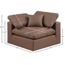 Meridian Comfy Brown Vegan Leather Modular Corner Chair IMAGE 11