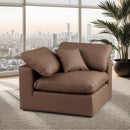 Meridian Comfy Brown Vegan Leather Modular Corner Chair IMAGE 2