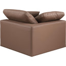 Meridian Comfy Brown Vegan Leather Modular Corner Chair IMAGE 3