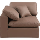 Meridian Comfy Brown Vegan Leather Modular Corner Chair IMAGE 4