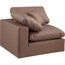 Meridian Comfy Brown Vegan Leather Modular Corner Chair IMAGE 5