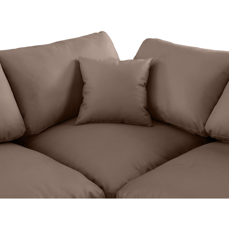 Meridian Comfy Brown Vegan Leather Modular Corner Chair IMAGE 9
