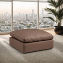 Meridian Comfy Brown Vegan Leather Modular Ottoman IMAGE 2