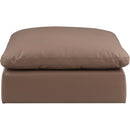 Meridian Comfy Brown Vegan Leather Modular Ottoman IMAGE 3