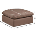 Meridian Comfy Brown Vegan Leather Modular Ottoman IMAGE 5