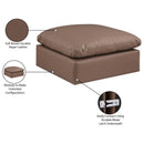 Meridian Comfy Brown Vegan Leather Modular Ottoman IMAGE 6