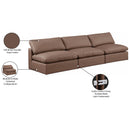 Meridian Comfy Brown Vegan Leather Modular Sofa IMAGE 10