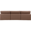 Meridian Comfy Brown Vegan Leather Modular Sofa IMAGE 3