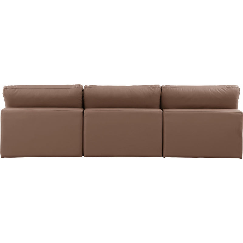Meridian Comfy Brown Vegan Leather Modular Sofa IMAGE 3