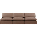 Meridian Comfy Brown Vegan Leather Modular Sofa IMAGE 4