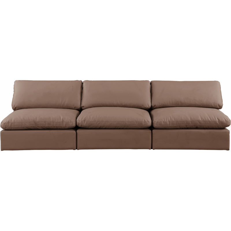 Meridian Comfy Brown Vegan Leather Modular Sofa IMAGE 4