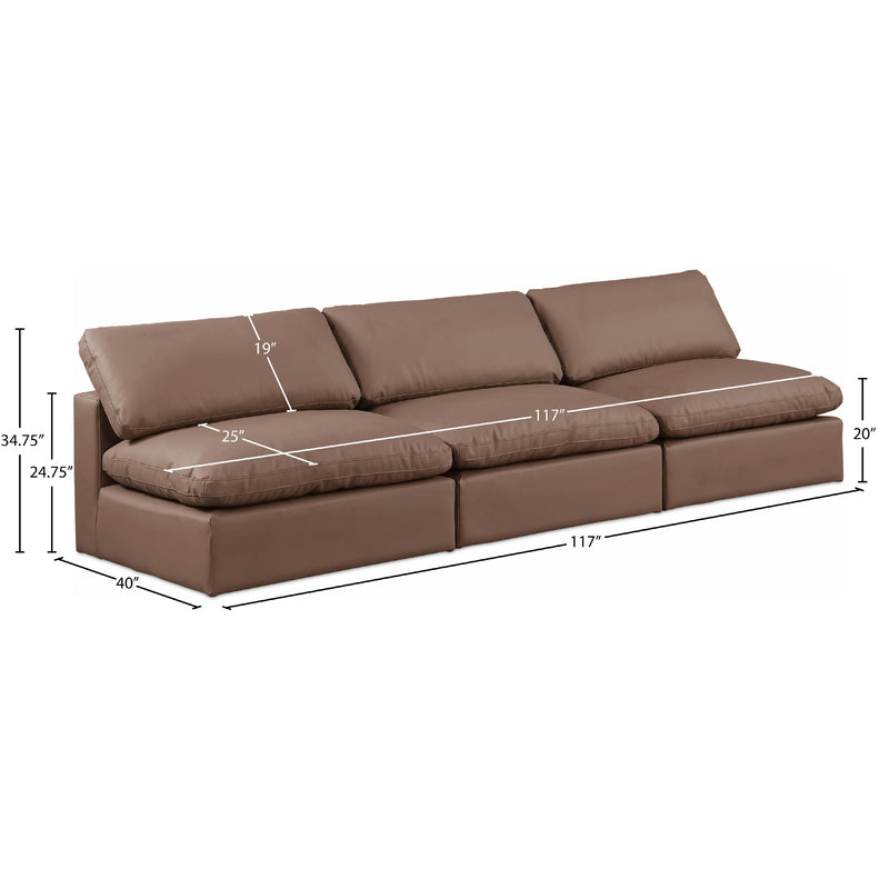 Meridian Comfy Brown Vegan Leather Modular Sofa IMAGE 9