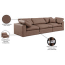 Meridian Comfy Brown Vegan Leather Modular Sofa IMAGE 10