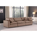 Meridian Comfy Brown Vegan Leather Modular Sofa IMAGE 2