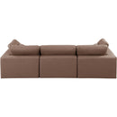 Meridian Comfy Brown Vegan Leather Modular Sofa IMAGE 3