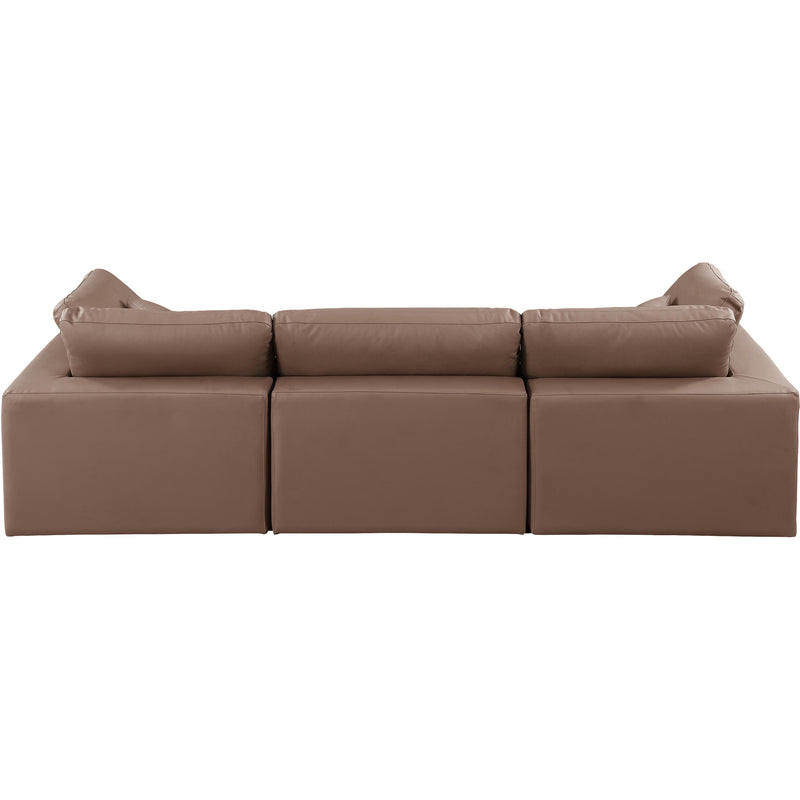 Meridian Comfy Brown Vegan Leather Modular Sofa IMAGE 3