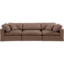 Meridian Comfy Brown Vegan Leather Modular Sofa IMAGE 4