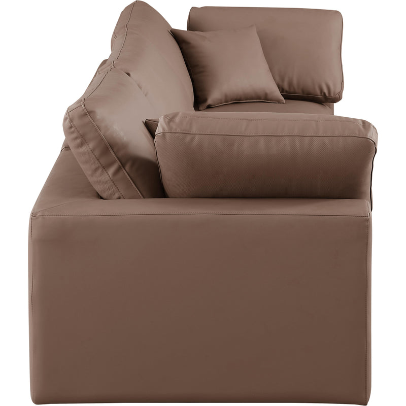 Meridian Comfy Brown Vegan Leather Modular Sofa IMAGE 5