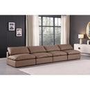 Meridian Comfy Brown Vegan Leather Modular Sofa IMAGE 2
