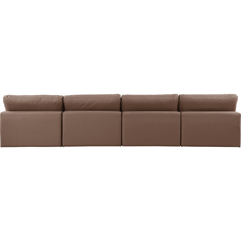 Meridian Comfy Brown Vegan Leather Modular Sofa IMAGE 3