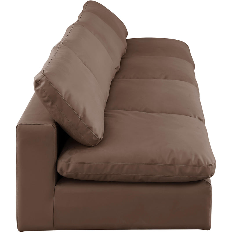 Meridian Comfy Brown Vegan Leather Modular Sofa IMAGE 5