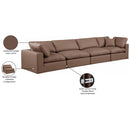Meridian Comfy Brown Vegan Leather Modular Sofa IMAGE 10