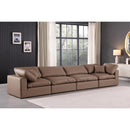 Meridian Comfy Brown Vegan Leather Modular Sofa IMAGE 2