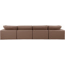 Meridian Comfy Brown Vegan Leather Modular Sofa IMAGE 3