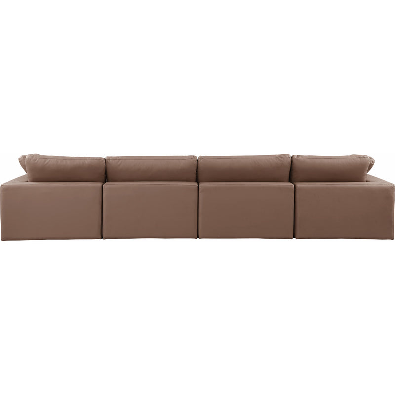 Meridian Comfy Brown Vegan Leather Modular Sofa IMAGE 3