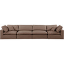 Meridian Comfy Brown Vegan Leather Modular Sofa IMAGE 4