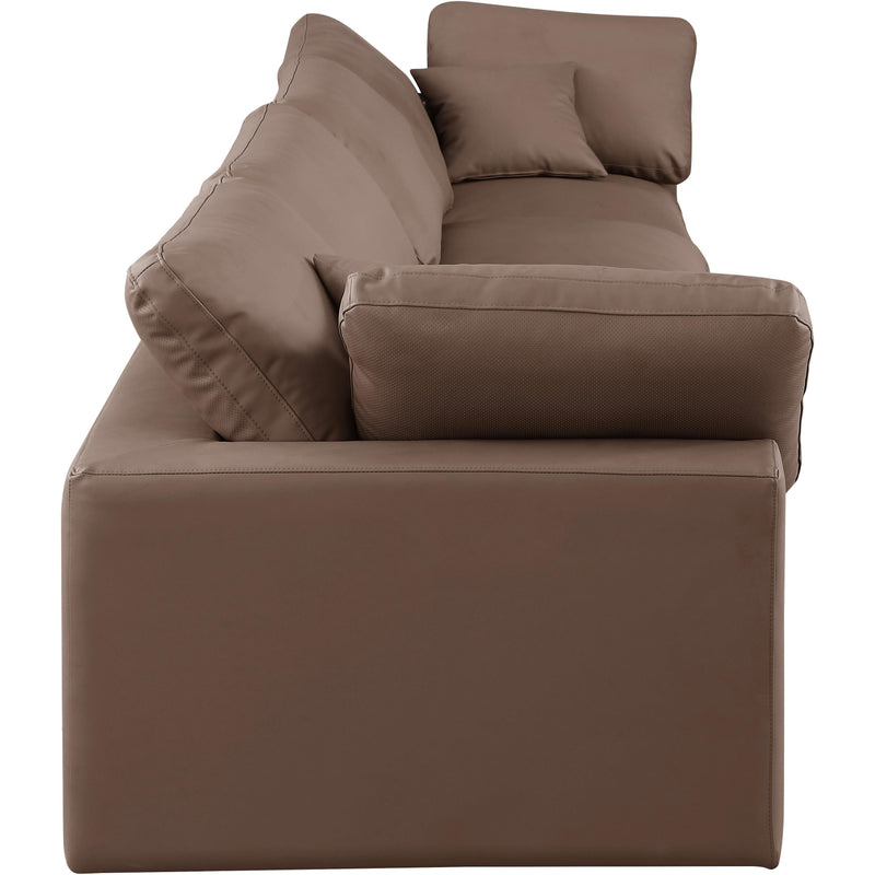 Meridian Comfy Brown Vegan Leather Modular Sofa IMAGE 5