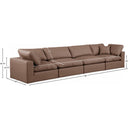 Meridian Comfy Brown Vegan Leather Modular Sofa IMAGE 9