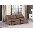 Meridian Comfy Brown Vegan Leather Modular Sofa IMAGE 2