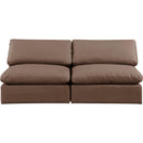 Meridian Comfy Brown Vegan Leather Modular Sofa IMAGE 4