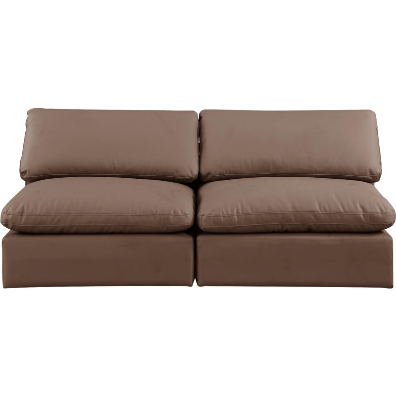 Meridian Comfy Brown Vegan Leather Modular Sofa IMAGE 4