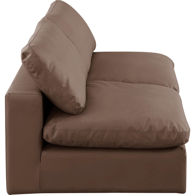 Meridian Comfy Brown Vegan Leather Modular Sofa IMAGE 5
