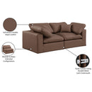 Meridian Comfy Brown Vegan Leather Modular Sofa IMAGE 10
