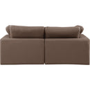 Meridian Comfy Brown Vegan Leather Modular Sofa IMAGE 3