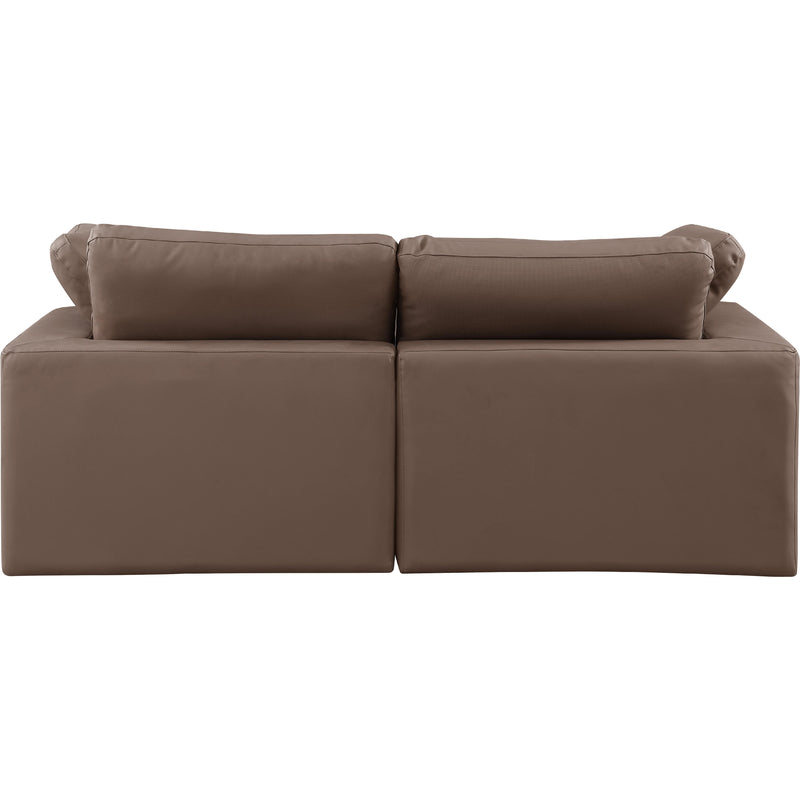 Meridian Comfy Brown Vegan Leather Modular Sofa IMAGE 3