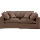 Meridian Comfy Brown Vegan Leather Modular Sofa IMAGE 4