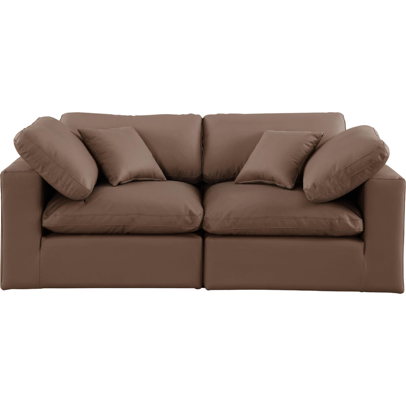 Meridian Comfy Brown Vegan Leather Modular Sofa IMAGE 4