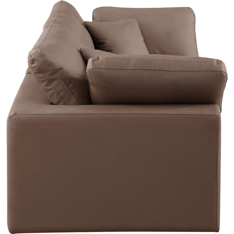 Meridian Comfy Brown Vegan Leather Modular Sofa IMAGE 5