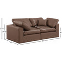 Meridian Comfy Brown Vegan Leather Modular Sofa IMAGE 9