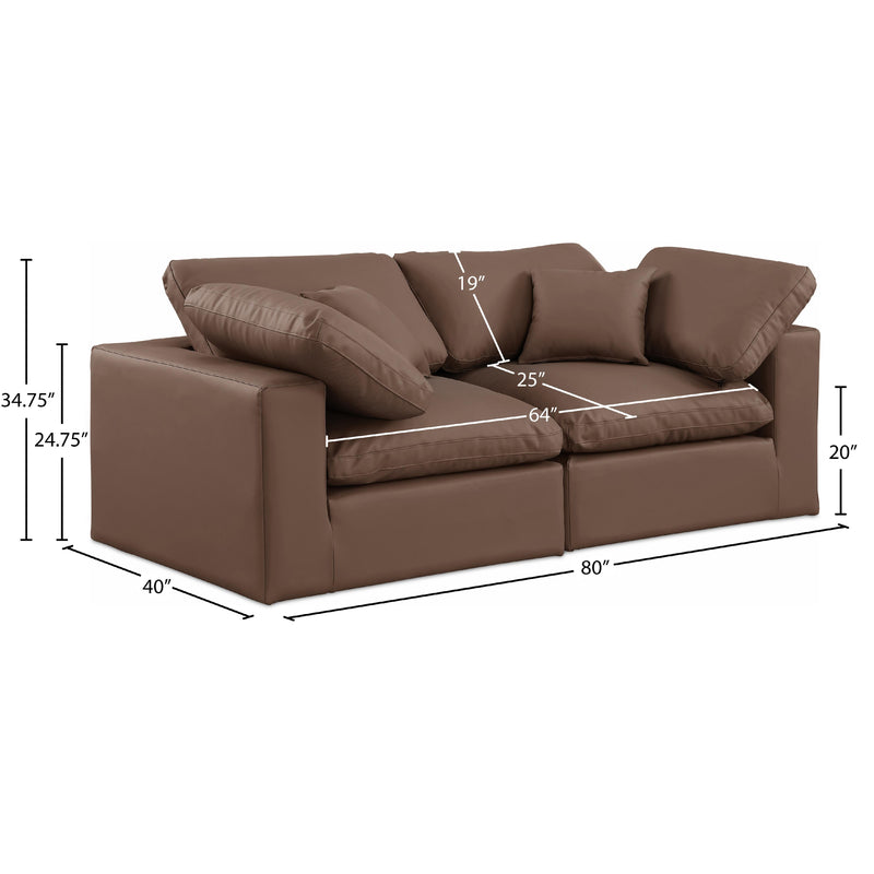 Meridian Comfy Brown Vegan Leather Modular Sofa IMAGE 9