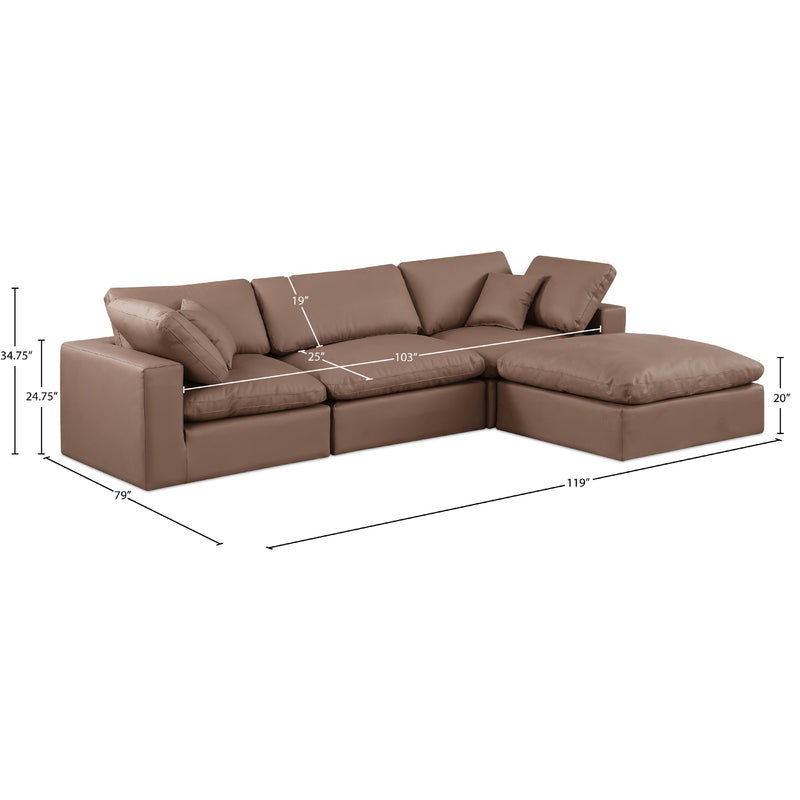 Meridian Comfy Brown Vegan Leather Modular Sectional IMAGE 15