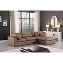 Meridian Comfy Brown Vegan Leather Modular Sectional IMAGE 3