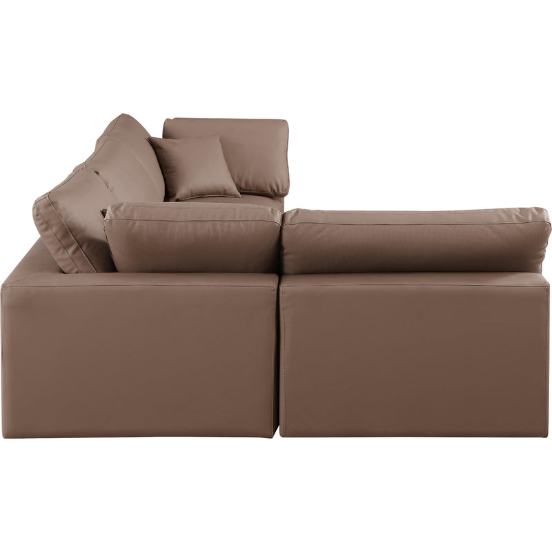 Meridian Comfy Brown Vegan Leather Modular Sectional IMAGE 10