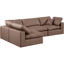 Meridian Comfy Brown Vegan Leather Modular Sectional IMAGE 2