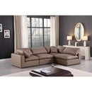 Meridian Comfy Brown Vegan Leather Modular Sectional IMAGE 3